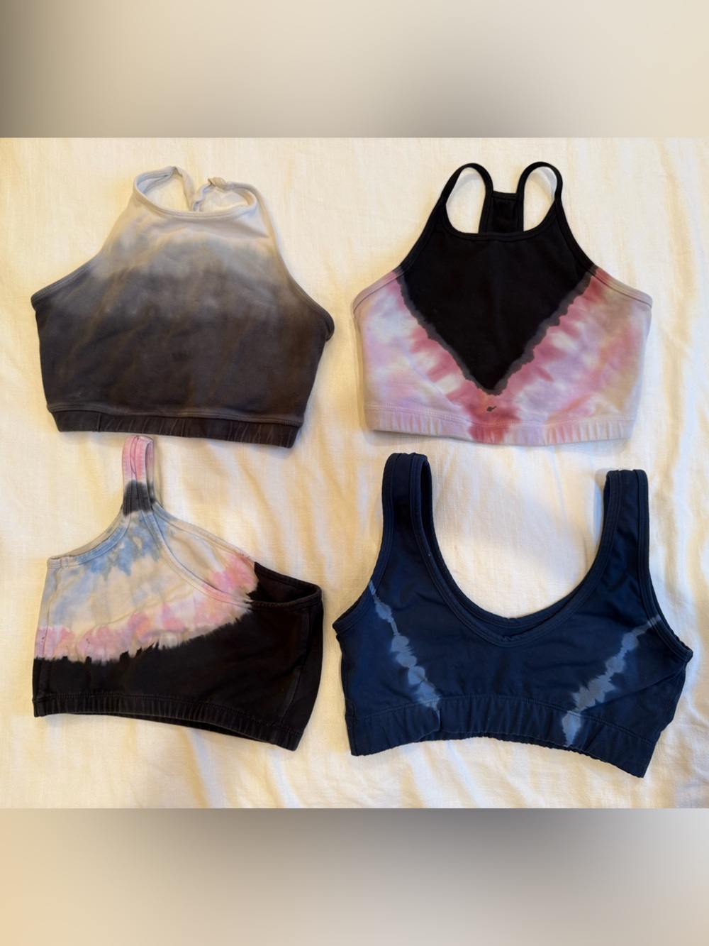 Electric & Rose Black and Pink Tie-Dye Sports Bra — bundle of 4